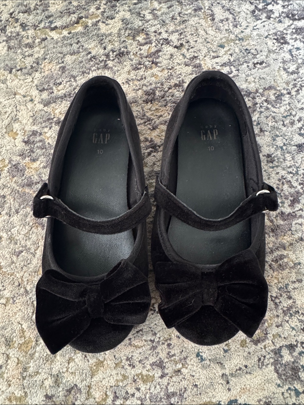 GAP Black Velvet Bow ballet flats for toddlers sise 10